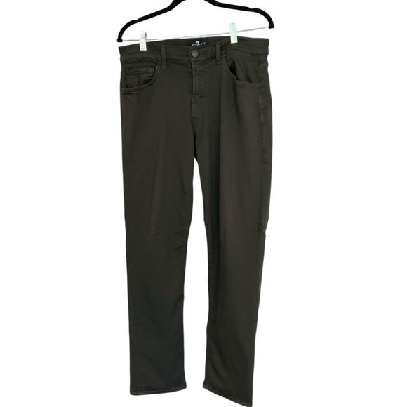 7 For All Mankind Luxe Sport Slimmy Stretch Jeans Olive 30x32 - Picture 2 of 10